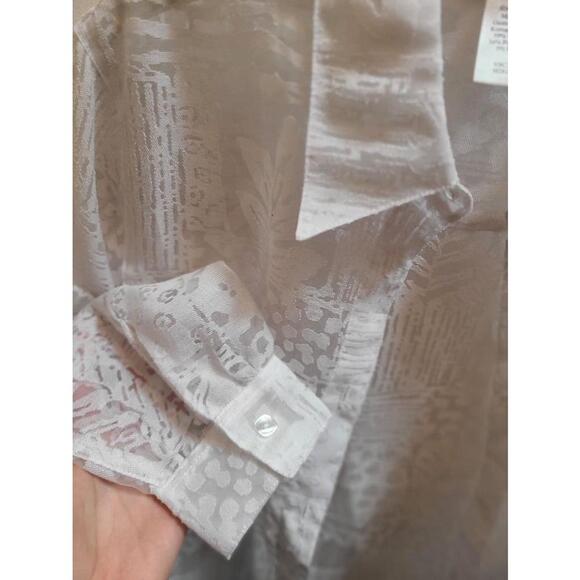 Coldwater Creek Oversized Sheer Floral Lace Shirt - White - Size Petite Small - Picture 6 of 9